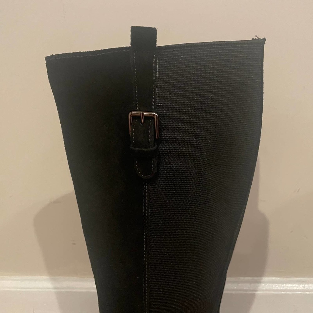 La Canadienne Samia Waterproof Knee High Boot Black Suede View 4
